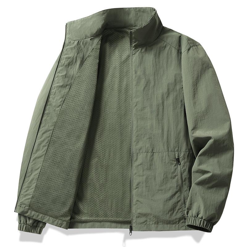 

2025 Spring & Autumn Outdoor Sports Casual Korean Style Men s Jacket for Middle-aged & Elderly L армия зеленый