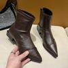 Autumn New Fashion Women Ankle Boots Shoes Fashion Pointed Toe Ladies Short Boot Square Low Heels Casual Winter Women's Footwear