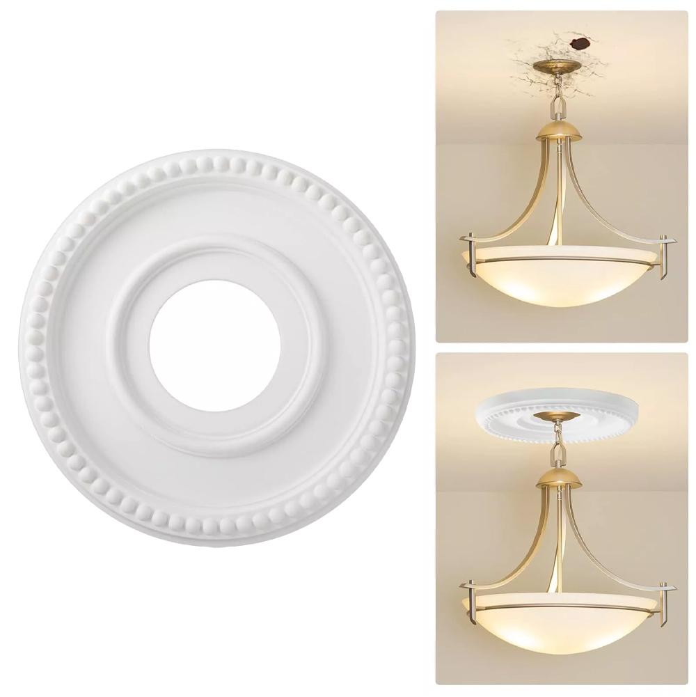 Ceiling Fan Light Fixtures Covers Plate Lamp Panel Round Pu Decorative Ceiling Light Pendant Lamp Base Ceiling Party Decorations