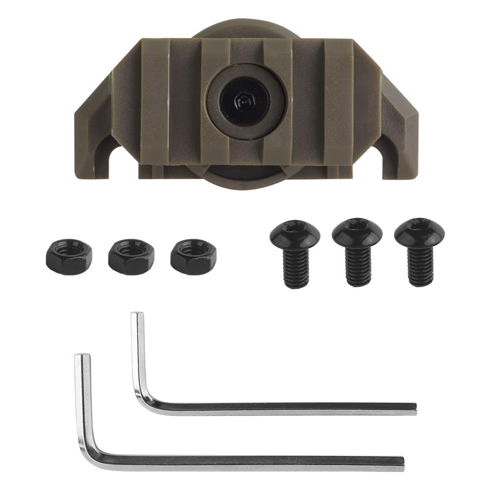 Helmlicht-Adapter, verstellbar, 360 Grad Drehung, Nylon, Helm-Schienen-Taschenlampenhalterung für Team Wendy 3.0 Schiene