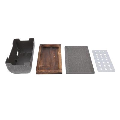 BBQ Cooking Stove Heat Resistant Wooden Insulation Support Hollow Air Intake Table Top Barbecue