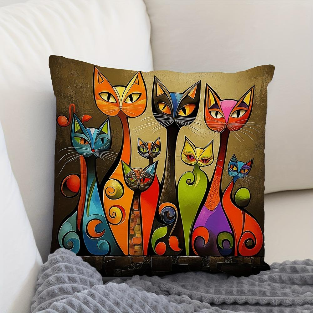 

2D Flat - An Abstract Cat Design Pillowcase 40x40cm/16x16inch