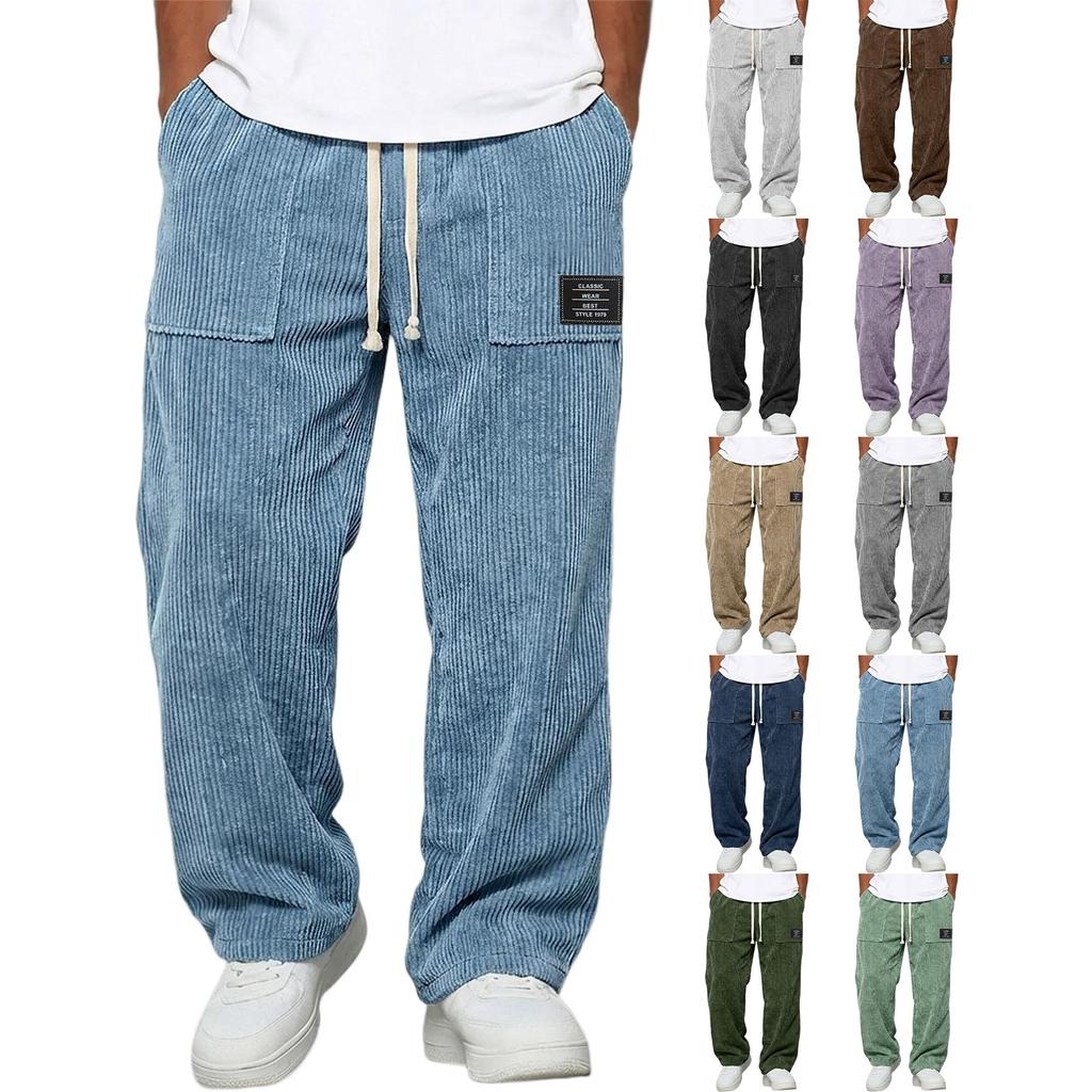 Herren Cord Straight Leg Freizeithose Modische Vielseitige Hose
