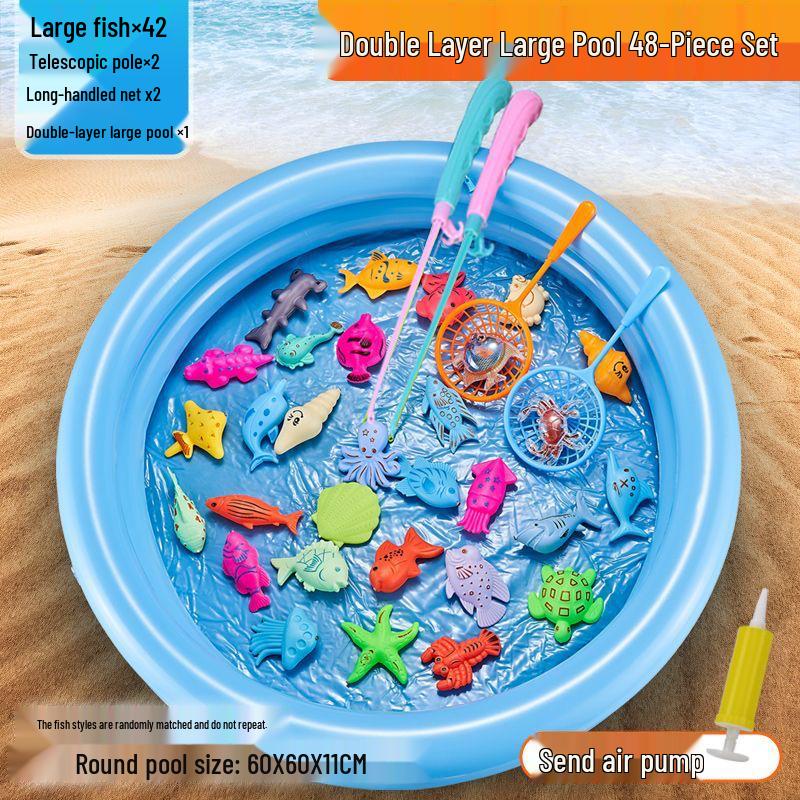 Children's Magnetic Fishing Toy Pool: Pretend Play & Educational Summer Water Game for Boys & Girls