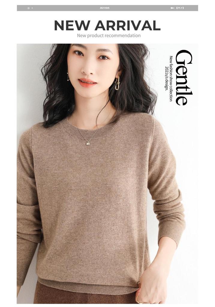 2025 Autumn/Winter Women's Plus Size Korean Style Loose Knit Sweater, Versatile Round Neck Base Layer.