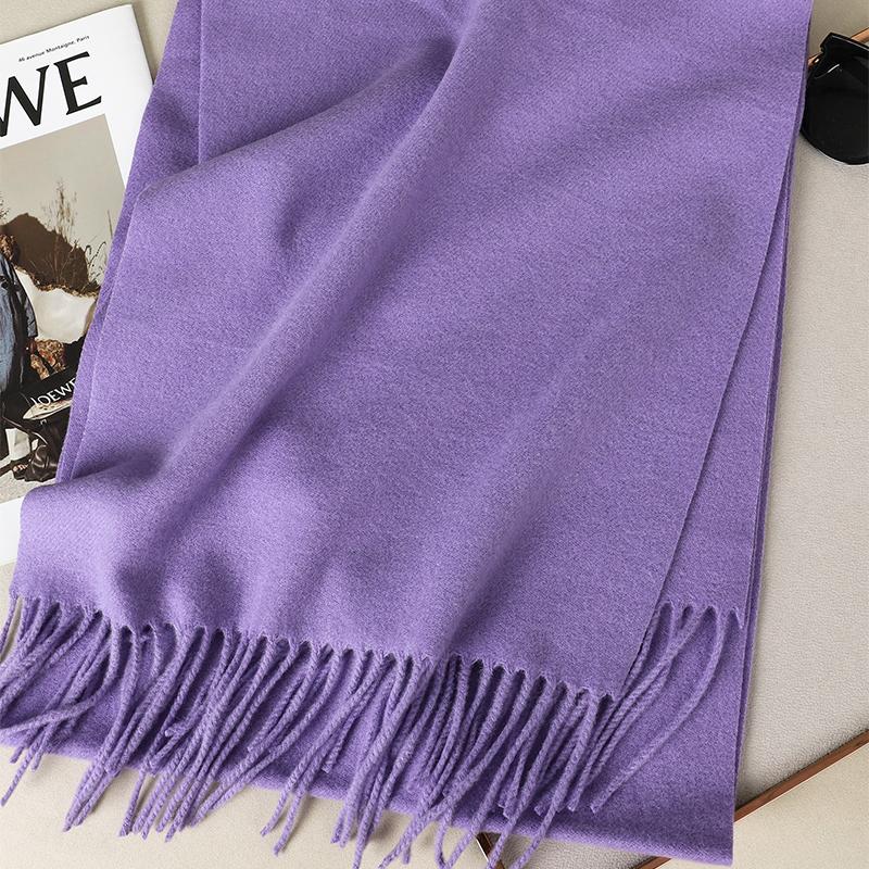 Kaffee Schal für Damen Lange Warme Kaschmirschals Winter Hijab Einfarbig Damen Stola Wickel Weiblich Pashmina Bandana Kopftücher