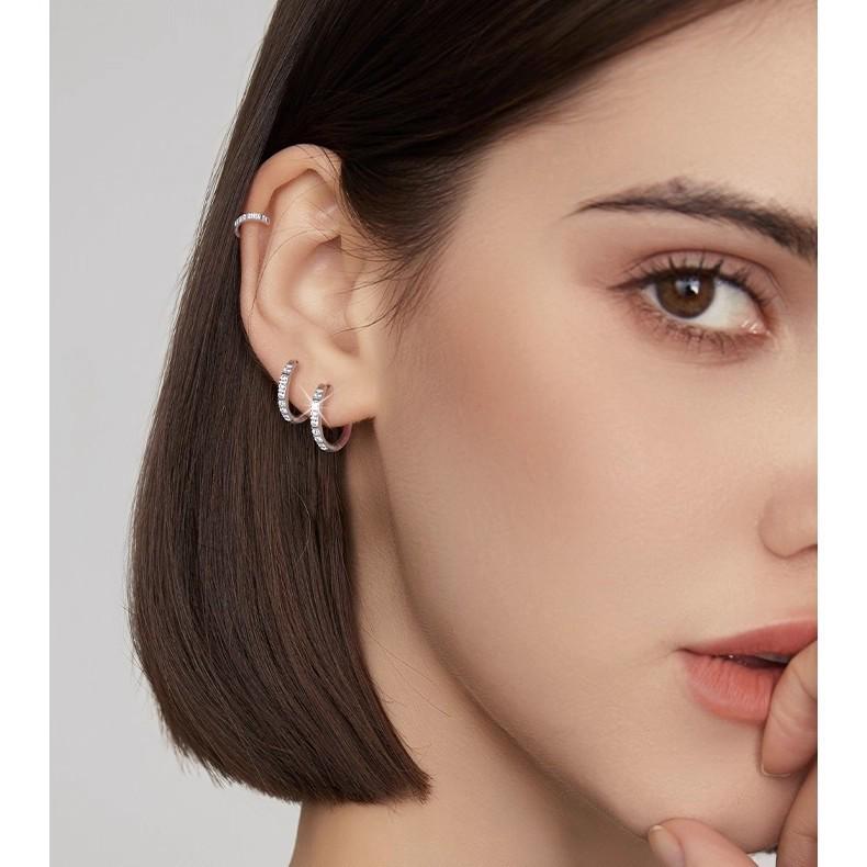 F6 Titanium Alloy Women's Earrings - Medical Implant Grade D-Shaped Hoops & Studs for Earlobe Training & Cartilage.