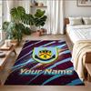 Crystal Velvet Rug Custom Name Text, Soft Non Slip Floor Mat Home DecorBurnley Football