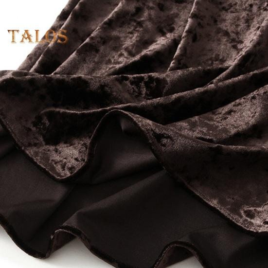 Dámská sukně s rybím ocasem elastická sukně s vysokým pasem do poloviny lýtek, jednobarevná, sametová sukně s velkým lemem na denní nošení