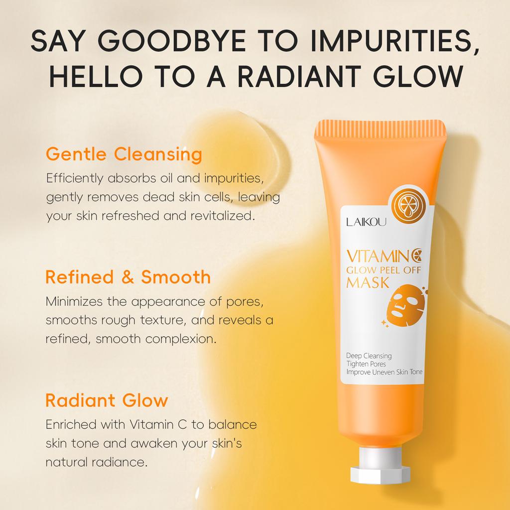 Vitamin C Remove Blackhead Cleaning Mask Peel-off Mask Pores Beauty Health VC Glow Peel Off Mask Black Point Mask Face Skin Care