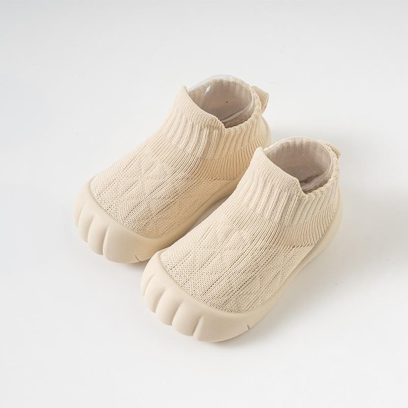 Soft Sole Non-slip Baby Walker Shoes - Solid Color Floor Socks for Boys & Girls, Ideal for Spring & Autumn Pre-walking.