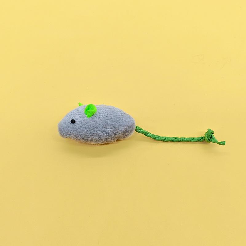 Set Rattle Cat Mouse Toy Imitation Fur Cat Mouse Toy Interactive Cat Game Toy Indoor Cat Toy