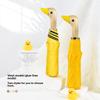 Creative Duck Head Umbrella: Stylish Black with Wooden Handle, Sun Protection, Dual-Purpose for Rain or Shine.