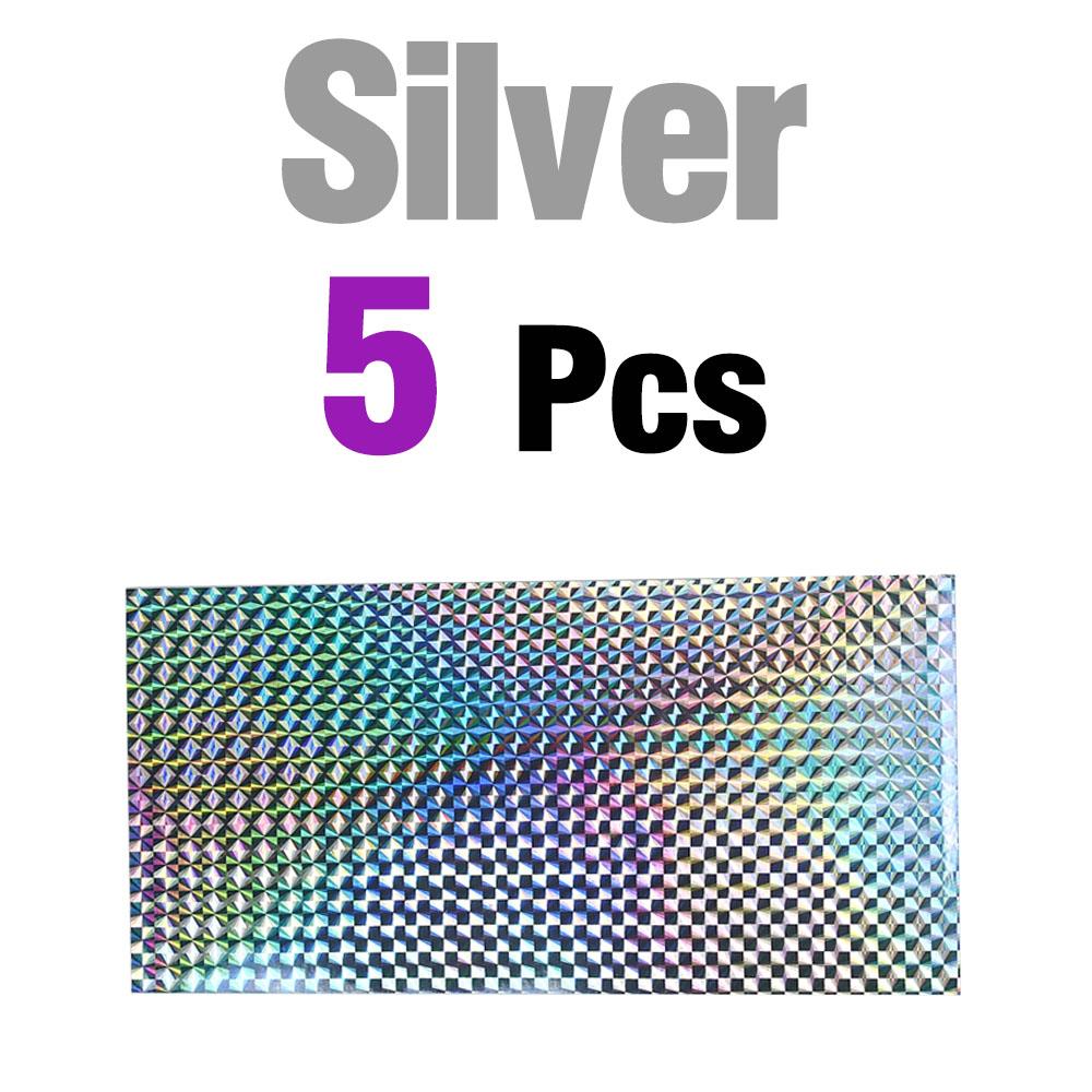 5 Sheets 8x4 Inch Fishing Lure Holographic Fish Scale Sticker - Adhesive Luminous Tape for Lure Making, Metal Baits, DIY Craft