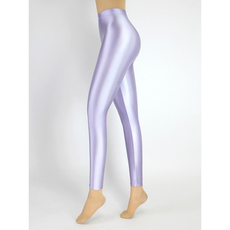 High Waist Shiny Leggings Women Stretchy Nine-Quarter Yoga Dance Workout Pants