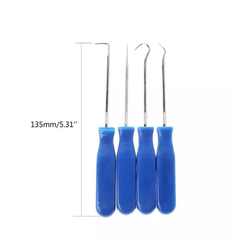 4-Piece Car Pick and Hook Set, O-Ring Seal Gasket Puller, Oring Removal Screwdriver Hand Tool for Oil Sealing and Auto Vehicle Repair