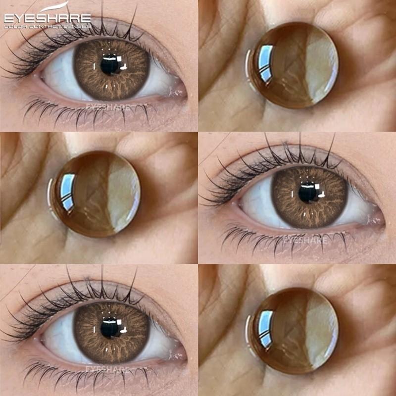 EYESHARE 1 Pair BUBBLE Gray Contact Lenses for Eyes Brown Natural Korean Softlens Beauty Eye Makeup Lens