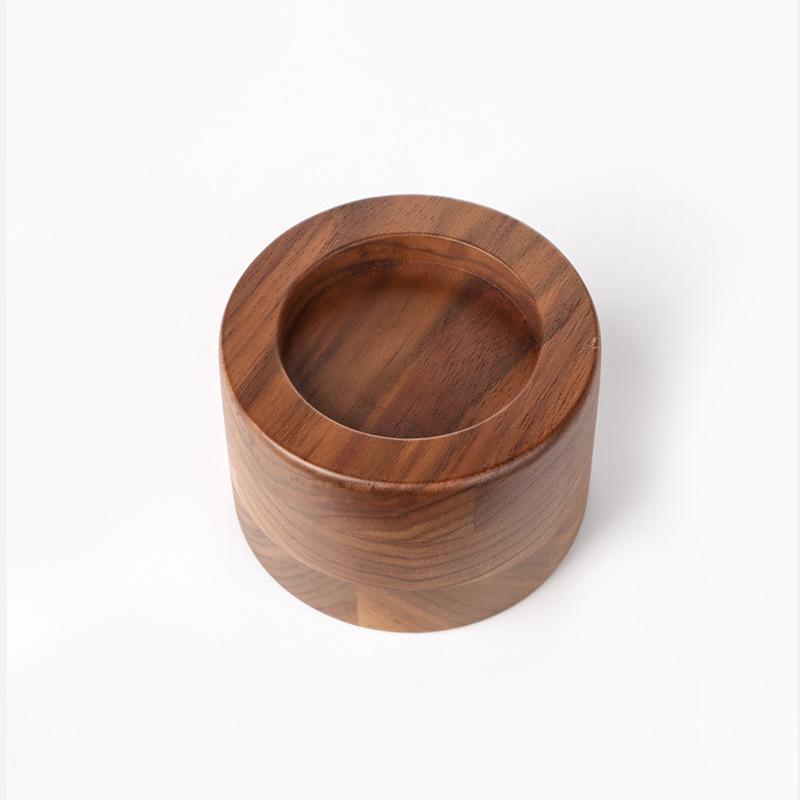 Espresso Machine Walnut Handle Tamping Base & Powder Distributor