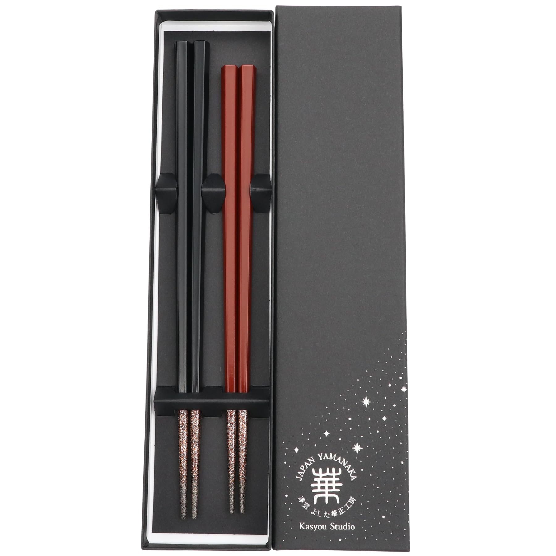 

Kasyou Studio Urushi Kenko Chopsticks and Black Pair Dishwasher Made in Kaga Handcrafted by Artisans Traditional Craft Chopsticks Kaga Gift Box