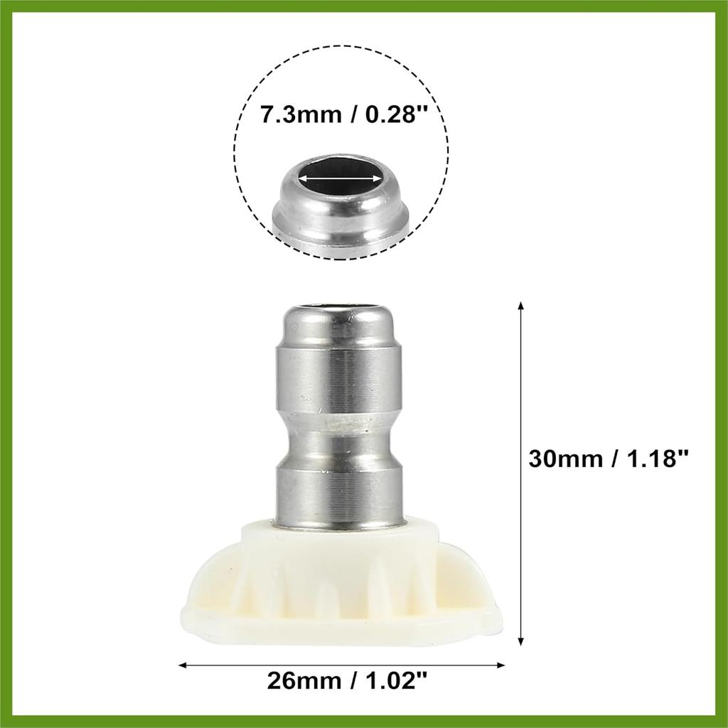 40 Degrees High Pressure Washer Spray Nozzle Tips Quick Connector White 5 Pcs Replace Parts Vehicle Components