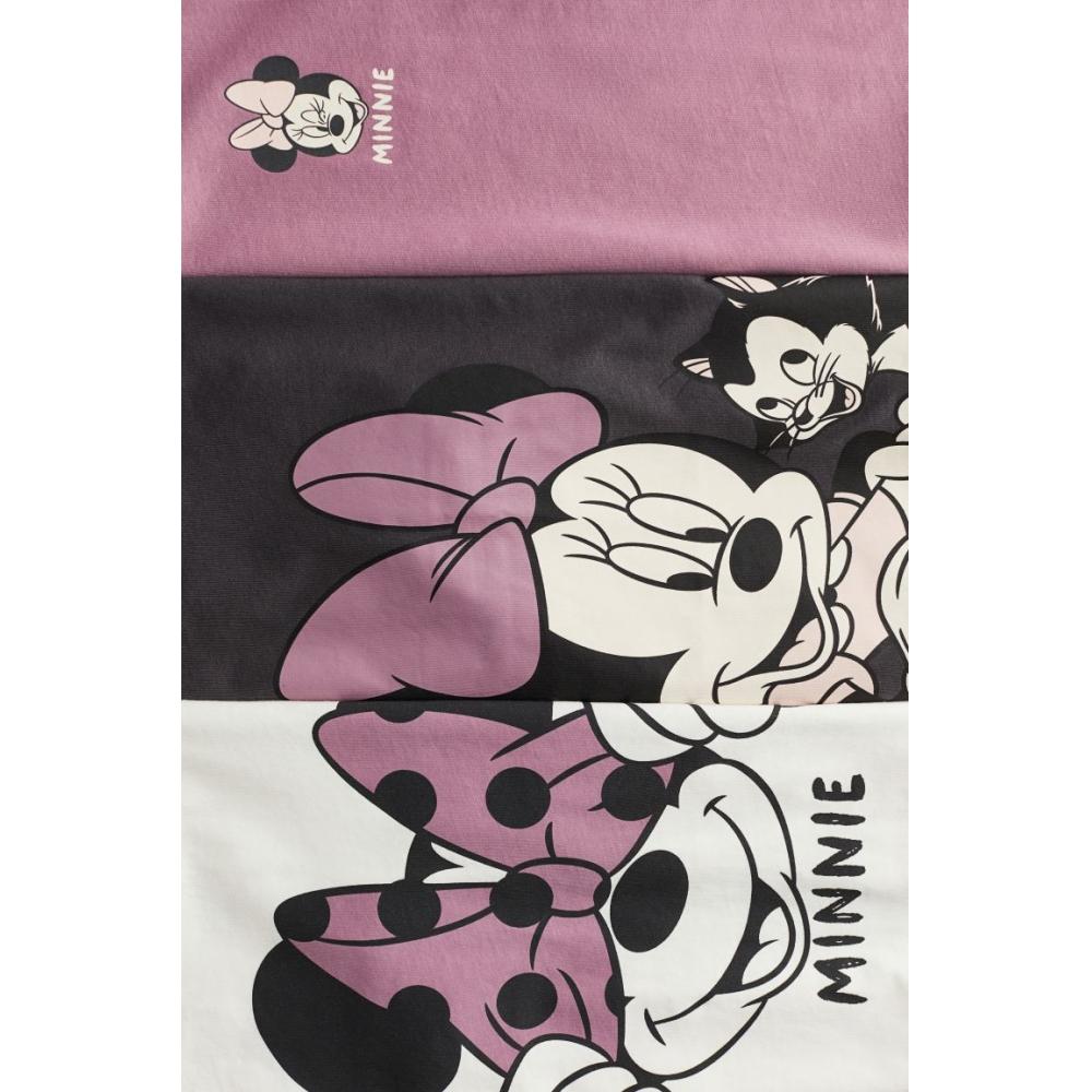 

Комплект из трех трикотажных топов с принтом HM, белый цвет Минни Маус