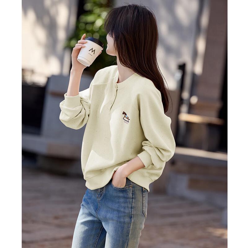 

Women s Petite Loose Fit Round Neck Pullover Sweatshirt L