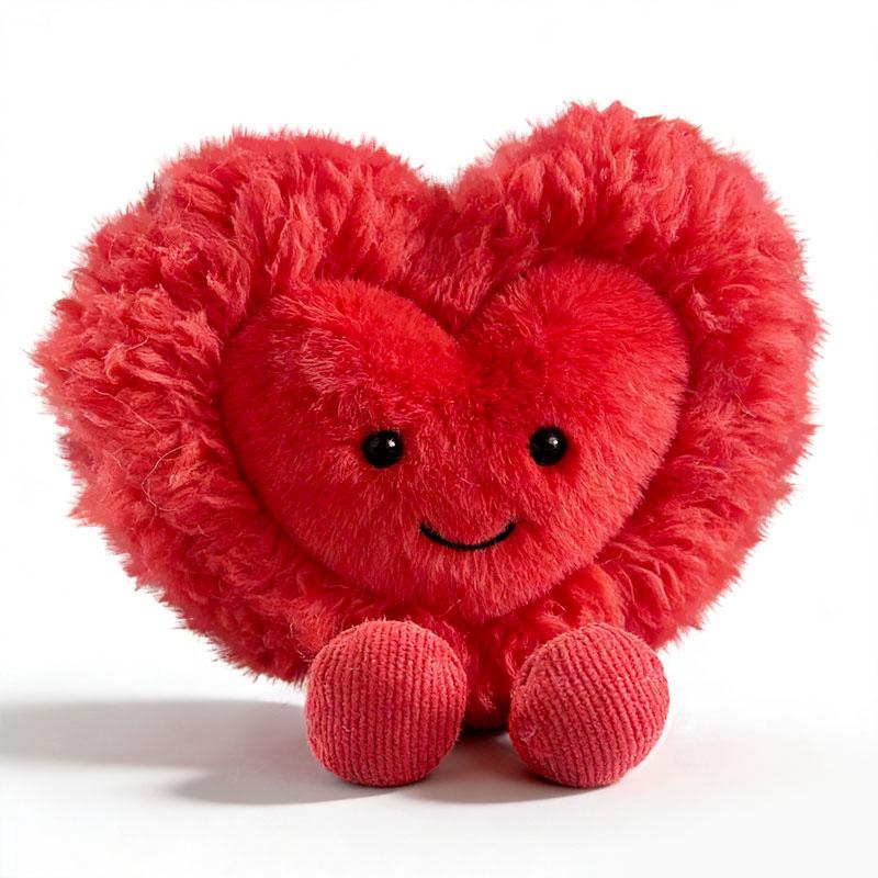 Soft Heart Plush Stuffed Toys Cute Smiling Red Pink Heart Dolls Adorable Valentine's Day Gift Plushies for Girlfriend Home Decor Premium Quality
