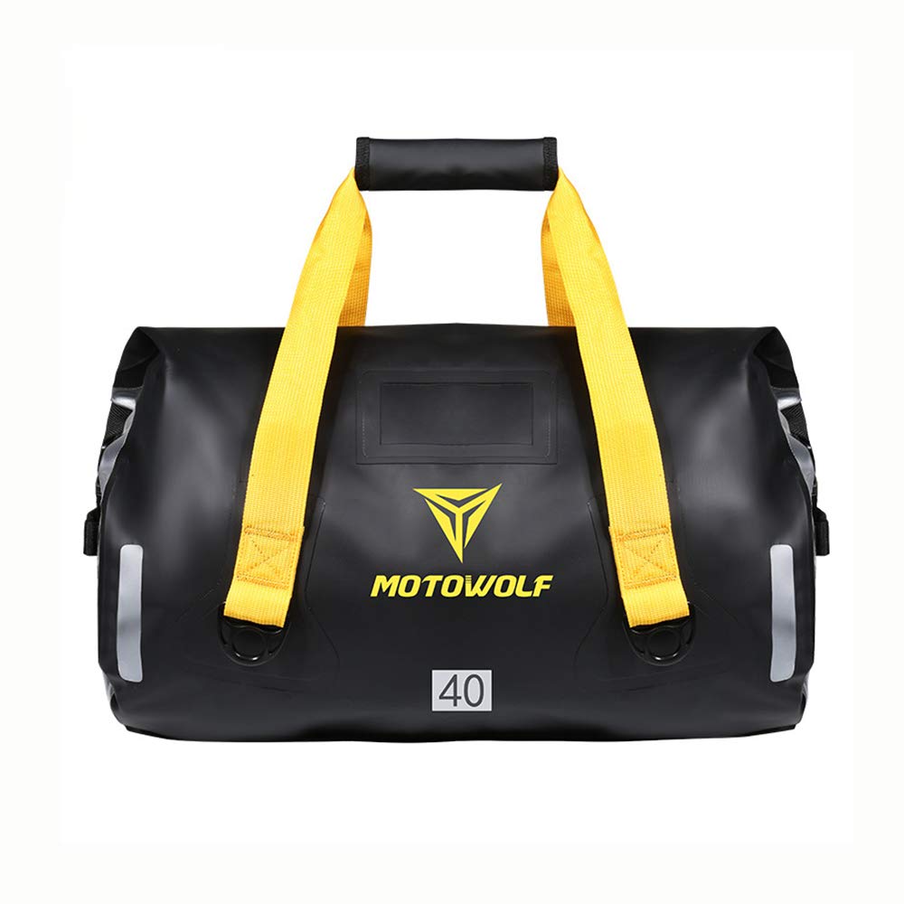 

GUA ANGEL Motorcycle Seat Multifunctional Carrier Bag with Shoulder Strap and Reflective Durable Drum Touring Seat Bag for Motorcycles and Outdoors