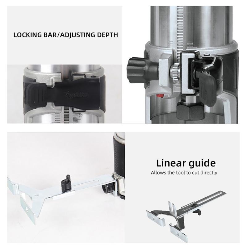 18V Akku-Oberfräsen Trimmer Bürstenlos Einhandbedienung Einstellbar 6 Einstellungen Spannzangengrößen 1/4", 6mm, 8mm 700W Kommt