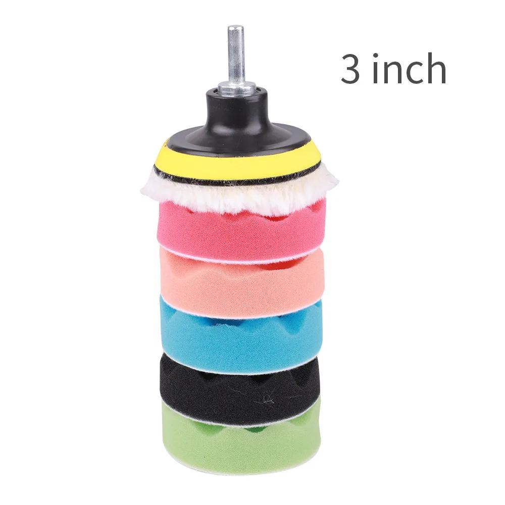 

KJOY 8Pcs Car Polishing Kit - 3/5/7 Inch Pads & Waxing Sponges for Polisher accessories
