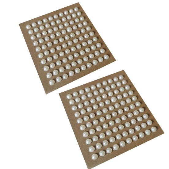 يوشينغ، قطعتان، 3/4/5/6 مم، ملصقات مكياج العيون، غير قابلة للتلاشي، لامعة، قاعدة مسطحة، لون بيج، عصا للوجه والجسم، ملصقات لؤلؤ صناعي، لوازم الفتيات