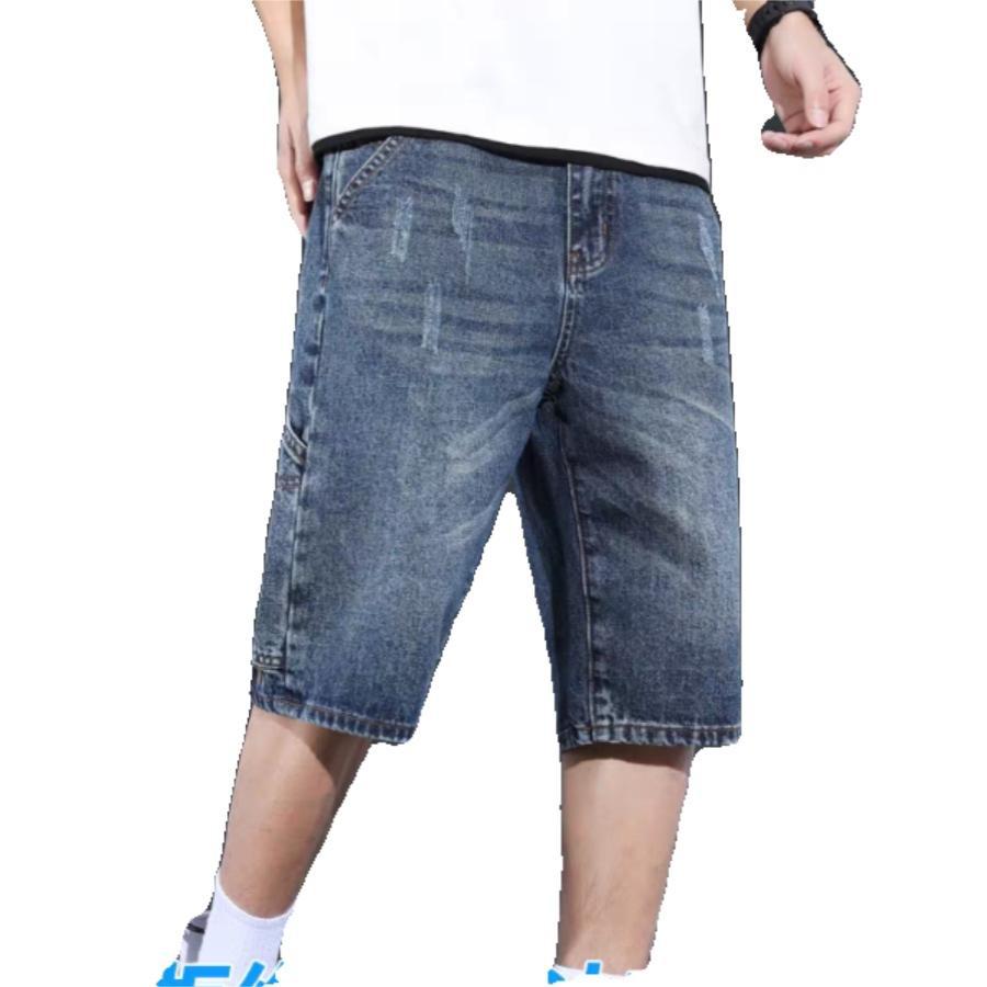 

Джинсовые шорты мужские летние тонкие штаны с пятью точками повседневные неэластичные свободные прямые брюки 28