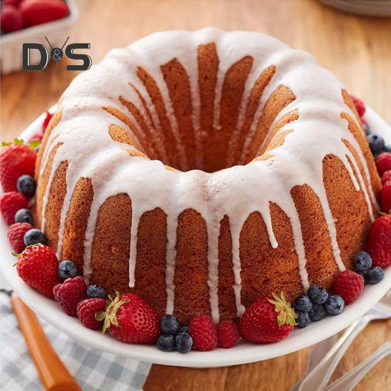 Non-Stick Cake Mold 9.5 Inch Round Carbon Steel Fluted Tube Pan for Pound Cakes Baking Mold for Jello Gelatin Chocolate Pudding Heavy Duty Bakeware