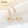 14K Gold Plated Messing Zirkonia Ohrclips Ohne Piercing Für Damen Manschettenohrringe Verstellbare Ohrringe Party Geschenk
