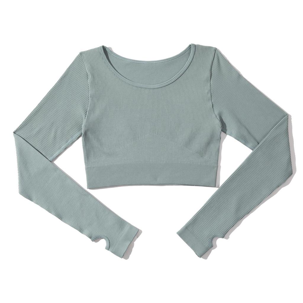 Seamless Ribbed Long Sleeve Women's Yoga Top