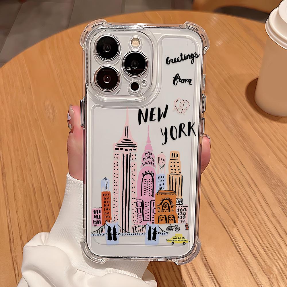 New York City Anti-Fall Klare Handyhülle Für Xiaomi Redmi 14C 13C 12C K50 K40 Note 14 13 12 11 10 9S A1 A2 A5 Pro Plus 4G 5G