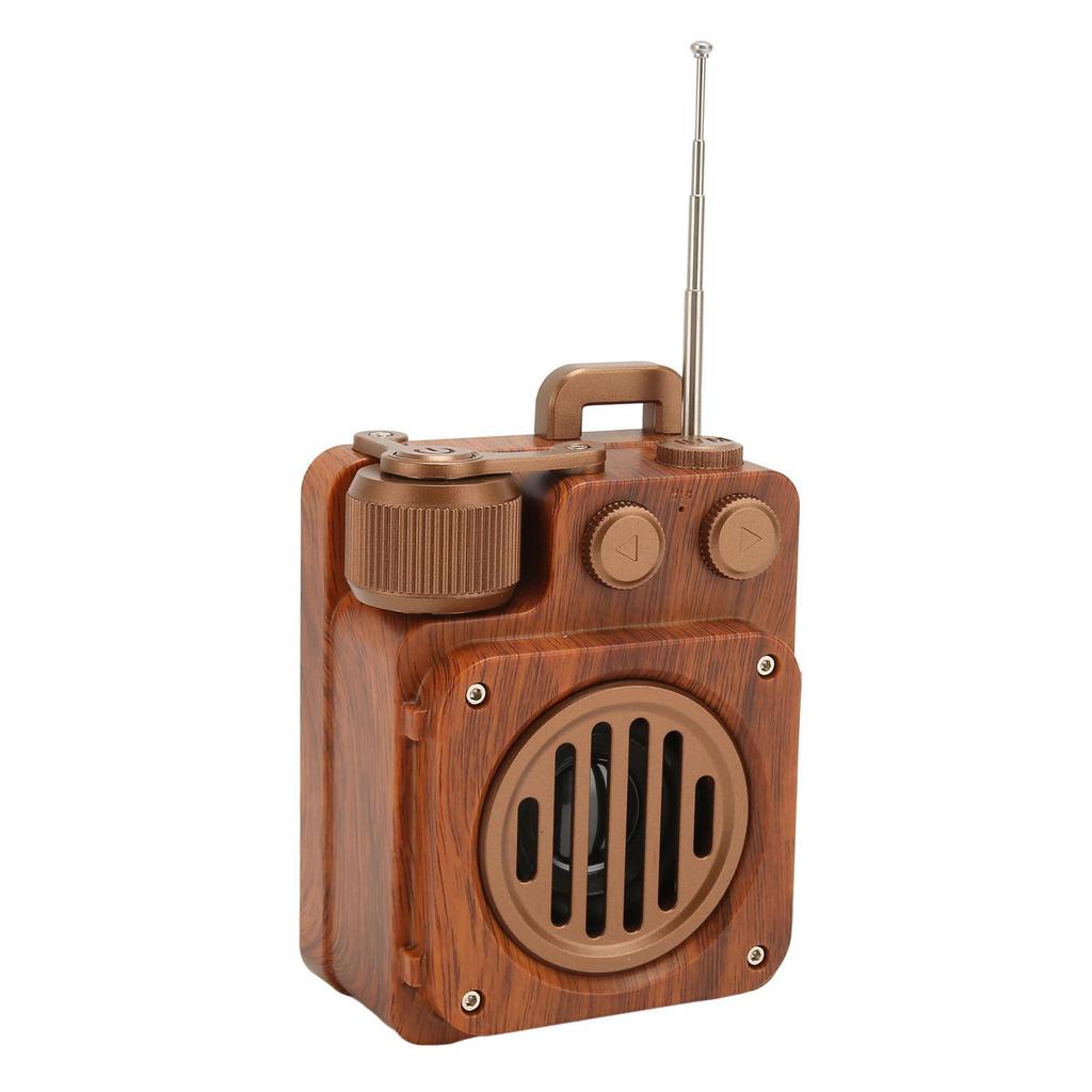 Retro Bluetooth Speaker Radio Wood Grain HiFi Lossless Sound Supports U Disk Memory Card Bluetooth S