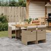 Vidaxl 5-Cz. Garden Furniture Set With Cushions, Beige, Poly Rattan