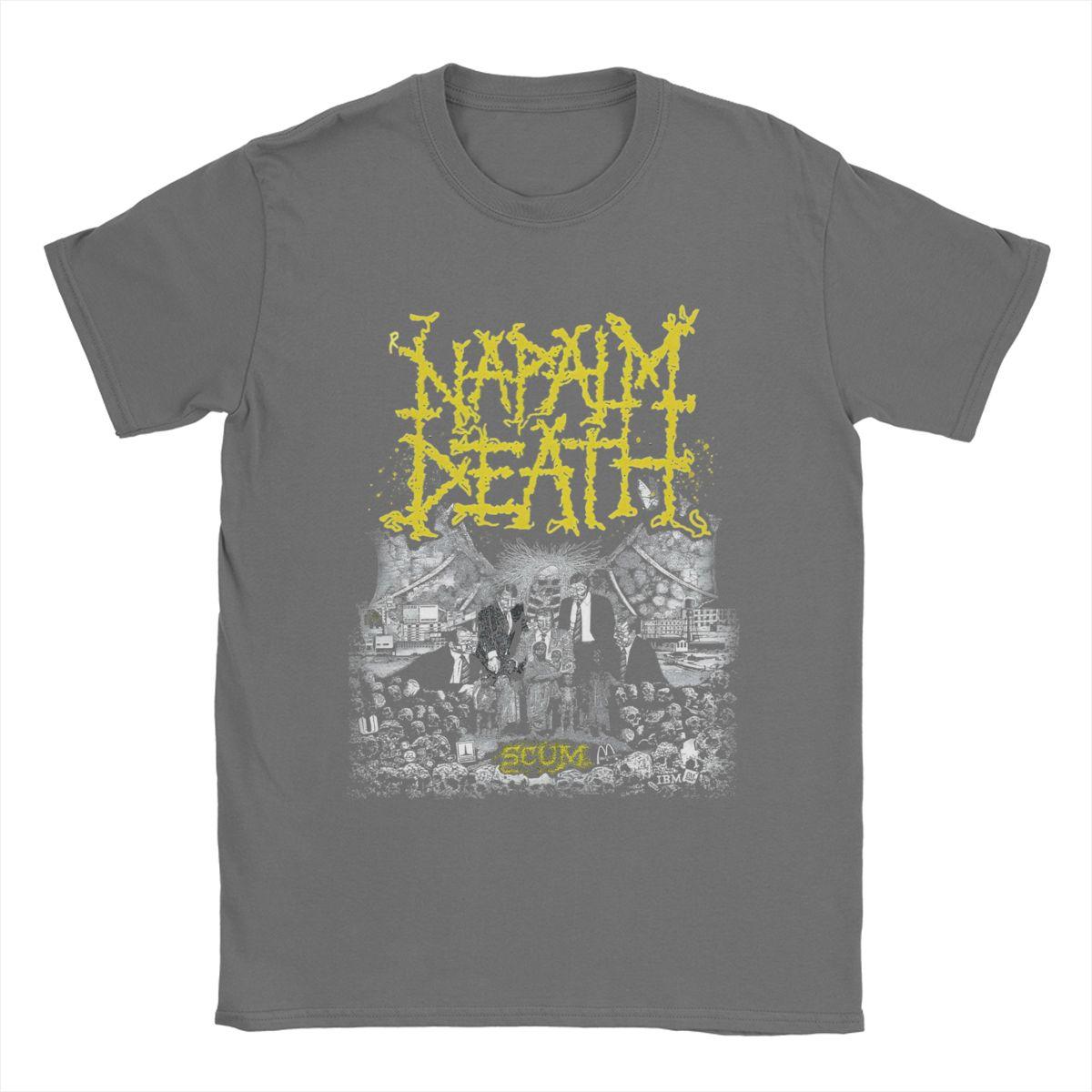 

Футболки Napalm Death, мужские хлопковые футболки, новинка, футболка с круглым вырезом, короткий рукав, одежда больших размеров S темно серый