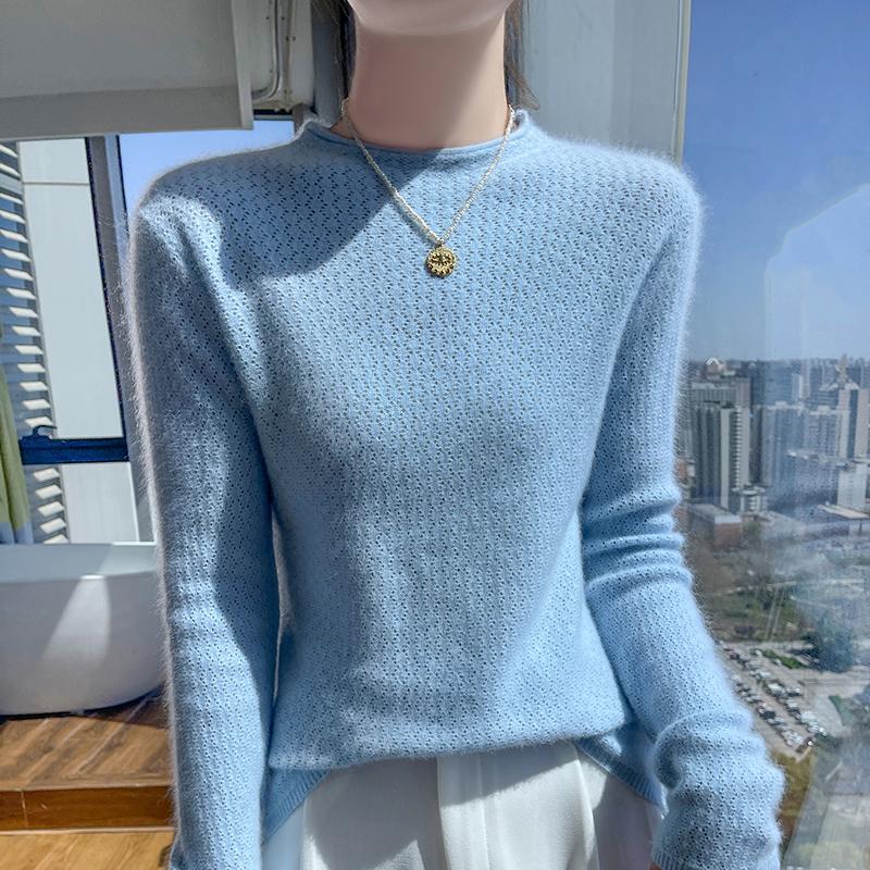 Damen Kaschmirpullover Qinghe Kaschmir 30% Kaschmir 30% Nerz 30% Wolle 10% Nylon Dicker Kaschmirpullover für Damen im Herbst und Winter, weich und warm