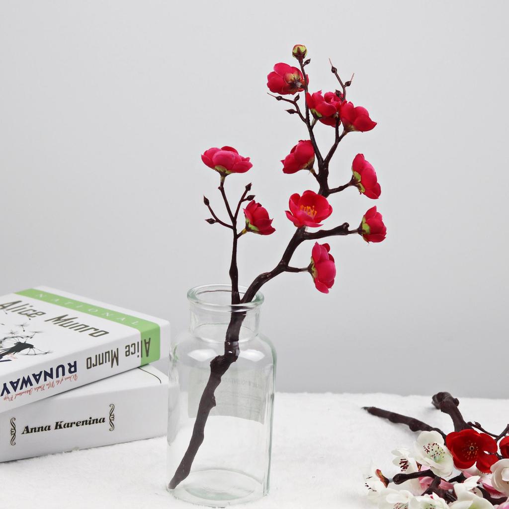 Peach and Plum Blossom Artificial Winter Bouquet for Indoor Decoration
