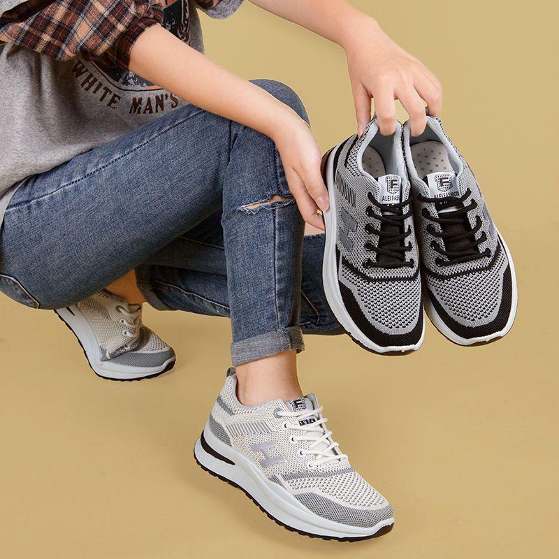 New Spring and Summer Women's Fly-woven Sneakers Fashionable Versatile Running Shoes Mesh Breathable Casual Female Students