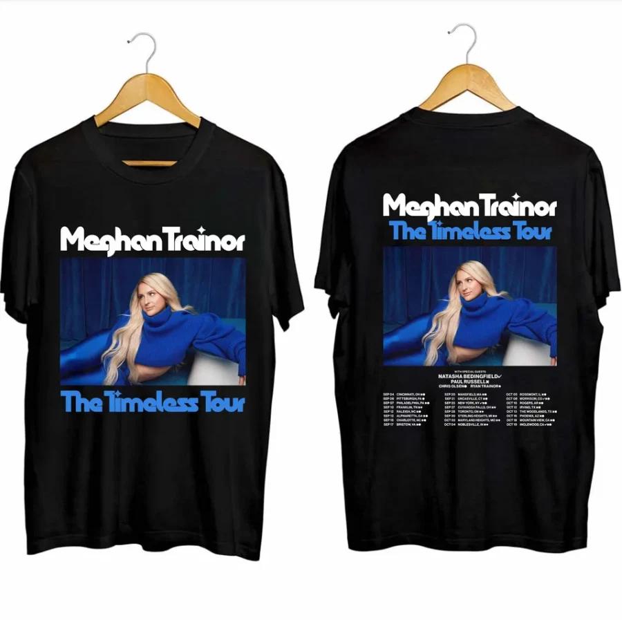 Новая футболка Meghan Trainor Timeless Tour 2025 – Двусторонняя плотная черная футболка Высококачественная роскошь Подходит и мужчинам, и женщинам Топ Y2k M