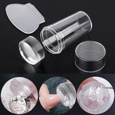 1 Set DIY Nail Polishing Stamper Nail Stamping Tool French Manicure Nail Stamper Scraper Silicone Set