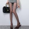 Spicy Girl Sheer Black Silk Stockings with Red Vertical Line - Slimming, High Transparency Pantyhose