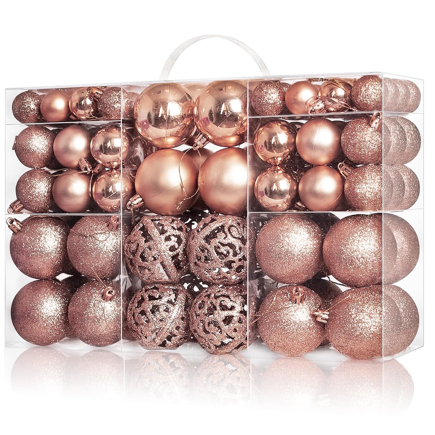 

Hanakaze Luxurious Christmas Ornament Rose with 10 Different Stylish and Perfect for DIY Christmas Decorating and Homes for the New 100ct Rose Gold