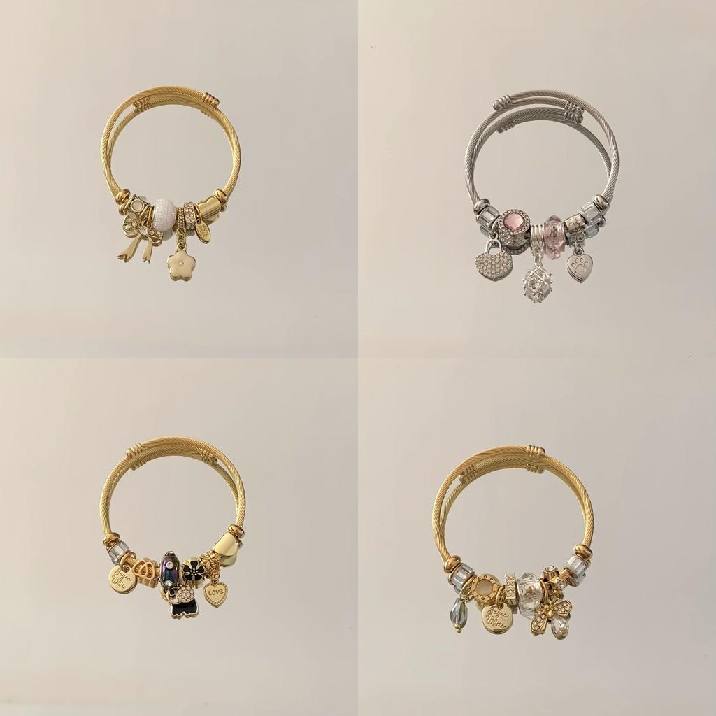 Heart And Butterfly Knot Jewelry With Rhinestones In Stainless Steel For Casual Wear