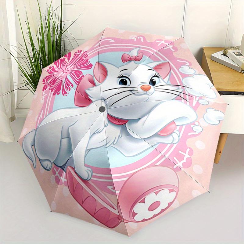 1pc Artemis Cat Automatic Opening Umbrella - Portable Tri-Fold Design, 8-Rib Iron Frame Outdoor Umbrella, Ideal Gift for Fans, Travelers, Da