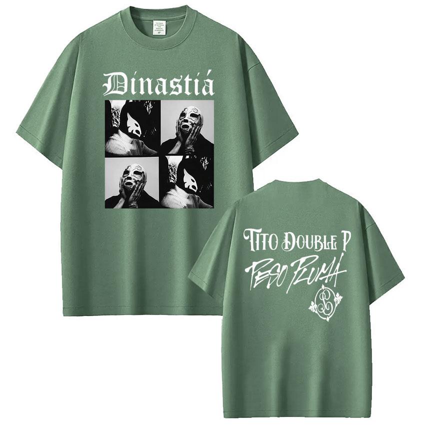 Rapper Peso Pluma Tito Double P Dinastia Album Vintage  Print Tees Men Women Fashion Tshirts Gothic Punk Casual Cotton Tshirt