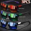 3 PCS Fashion Vintage Square Sunglasses Men Fishing Driving Man Luxury Brand Designer Sun Glasses Anti-Glare Retro Eyewear UV400
